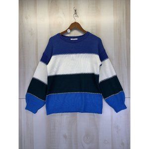 Angashion Color Block Knit Womens Sweater Medium NWT-9565